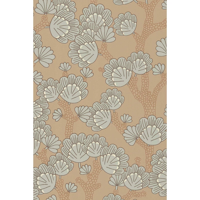 Majvillan Modern levél mintás barna vlies tapéta Beachy Breeze Milky Coconut Brown 53 cm X 10 m