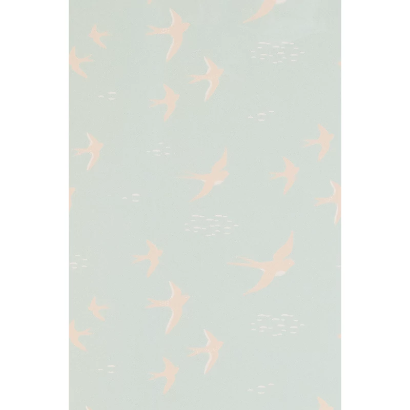 Majvillan Repülő madarak türkiz vlies tapéta Follow The Wind Dusty Turquoise 53 cm X 10 m