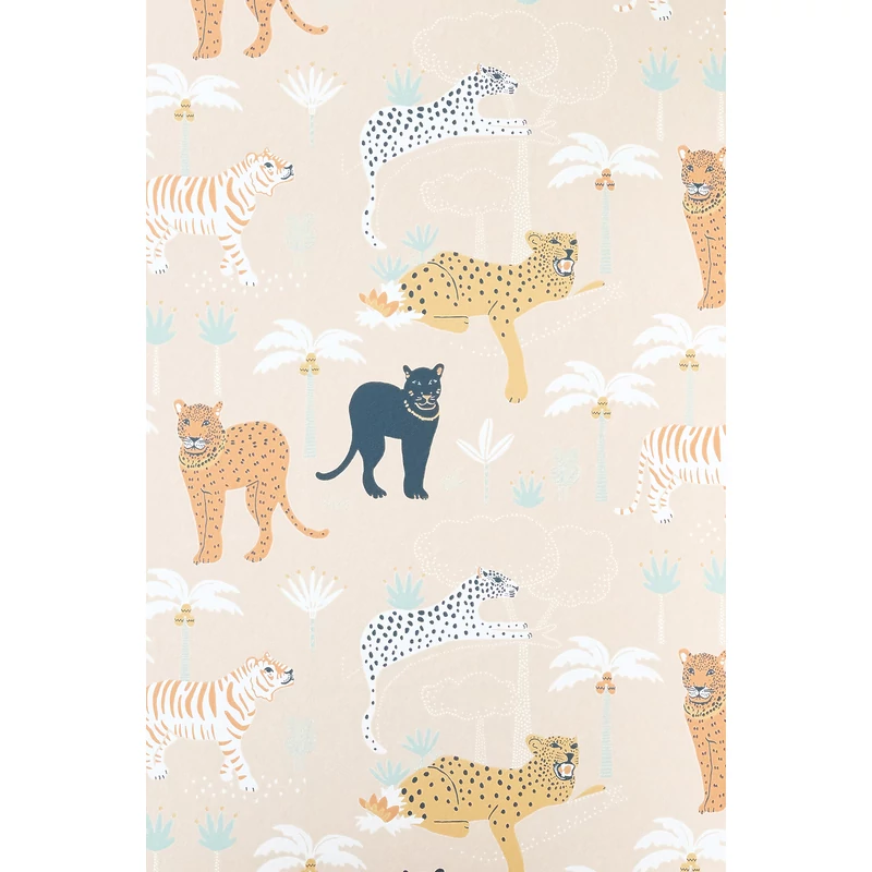 Majvillan Párduc mintás sárga vlies gyerek tapéta Black Panther Creamy Orange 53 cm X 10 m