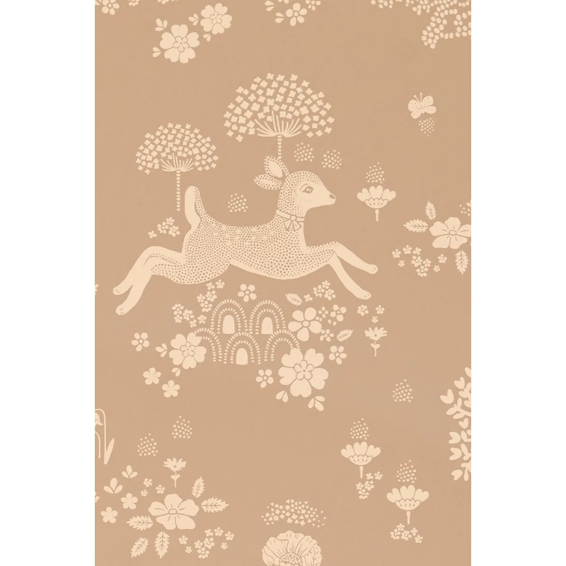 Majvillan Bájos őzikés barna vlies gyerek tapéta Summer Fields Soft Brown 53 cm X 10 m