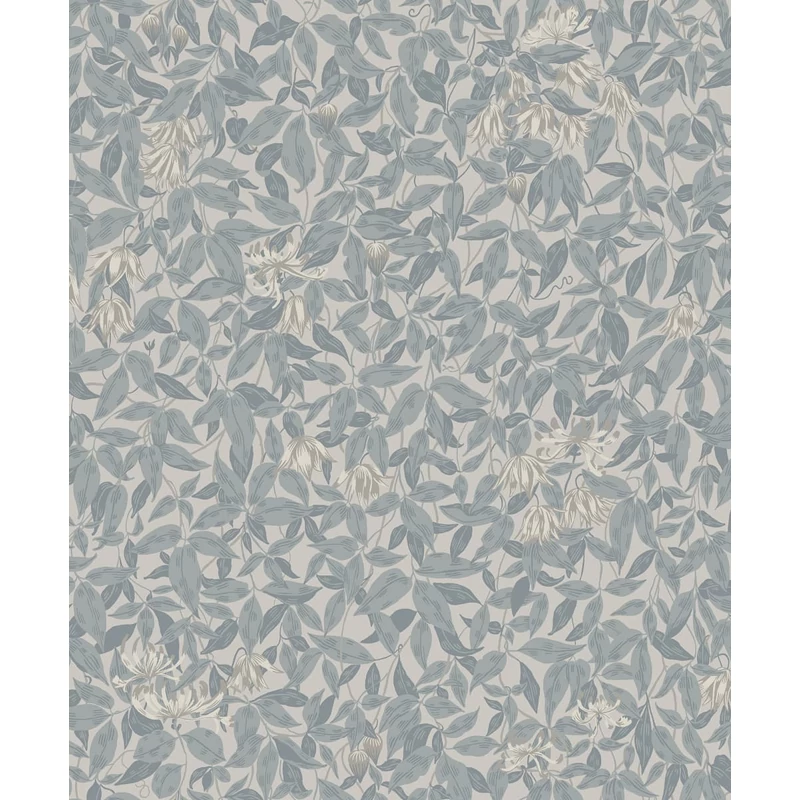 Sandberg Klematisz mintás vintage világoskék vlies tapéta Linnea Misty Blue 53 cm X 10 m