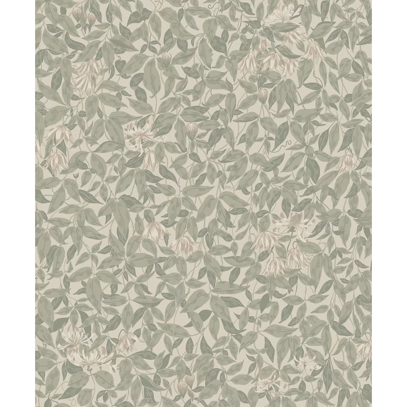 Sandberg Klematisz mintás vintage zöld vlies tapéta Garden Green 53 cm X 10 m