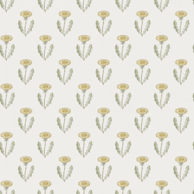 Sandberg Pitypang mintás skandináv zöld vlies tapéta Maskrosen Spring Green 53 cm X 10 m