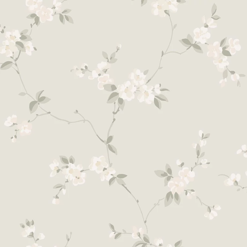 Sandberg Almafa virágos bézs vlies tapéta Engla Sandstone 53 cm X 10 m