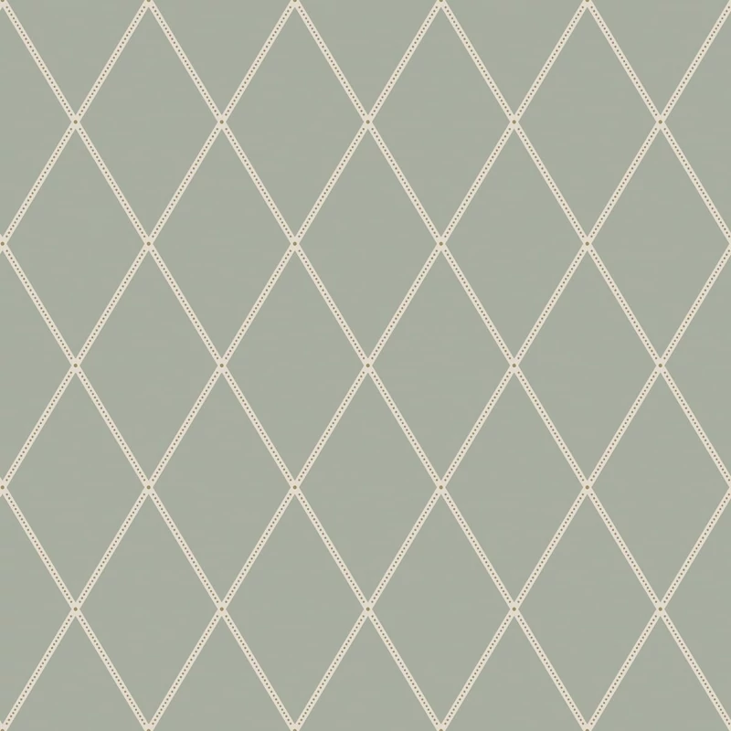 Sandberg Klasszikus rácsos zöld vlies tapéta Gabriel Green 53 cm X 10 m