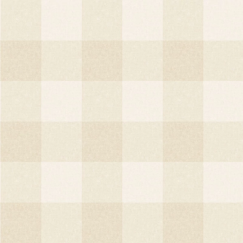 Sandberg Cottage stílusú kockás bézs vlies tapéta Lykke Oat 53 cm X 10 m