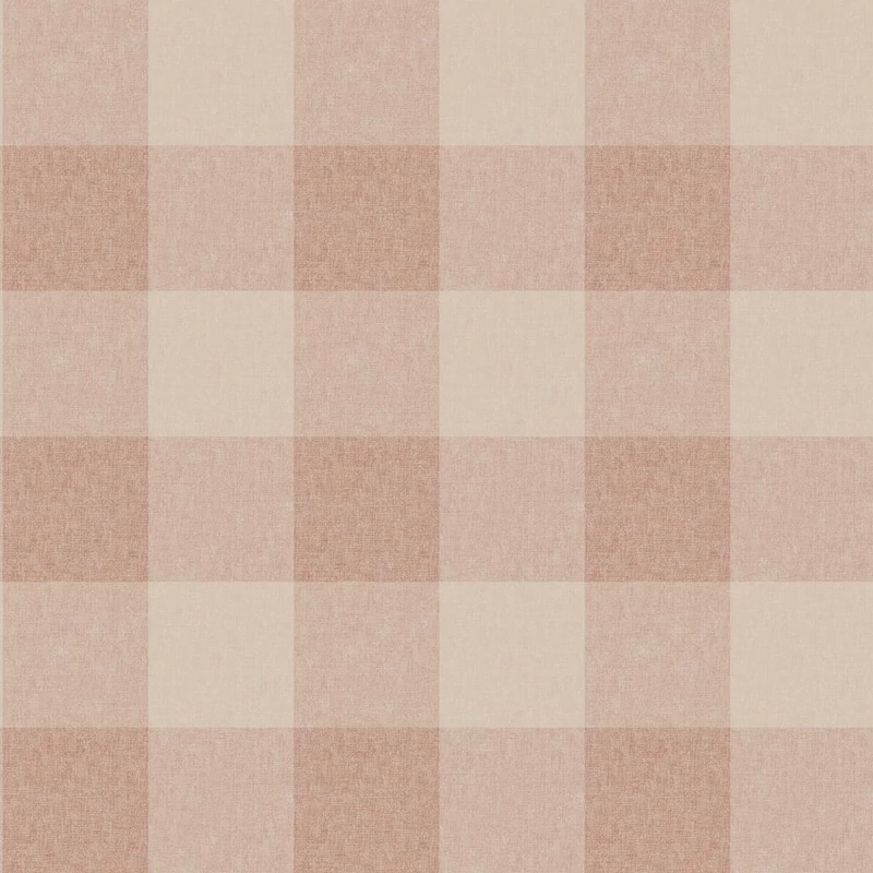 Sandberg Cottage stílusú kockás terrakotta vlies tapéta Lykke Mineral Terracotta 53 cm X 10 m