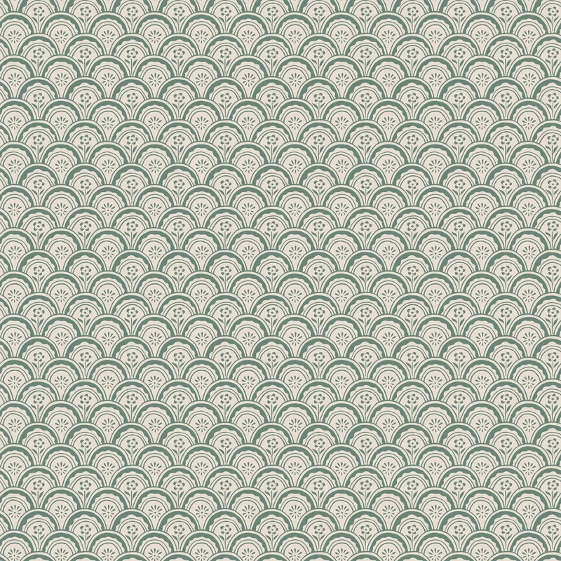 Sandberg Apró virágos skandináv zöld vlies tapéta Beata Graphite Moss Green 53 cm X 10 m