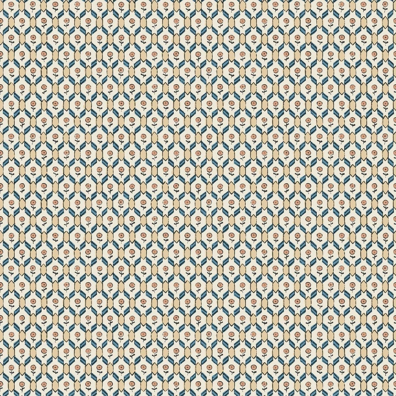 Sandberg Geometriai mintás retro terrakotta vlies tapéta Hugo Terracotta 53 cm X 10 m