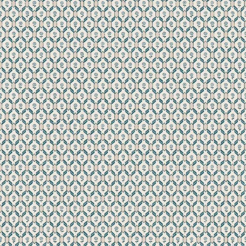 Sandberg Geometriai mintás retro kék vlies tapéta Hugo Misty Blue 53 cm X 10 m