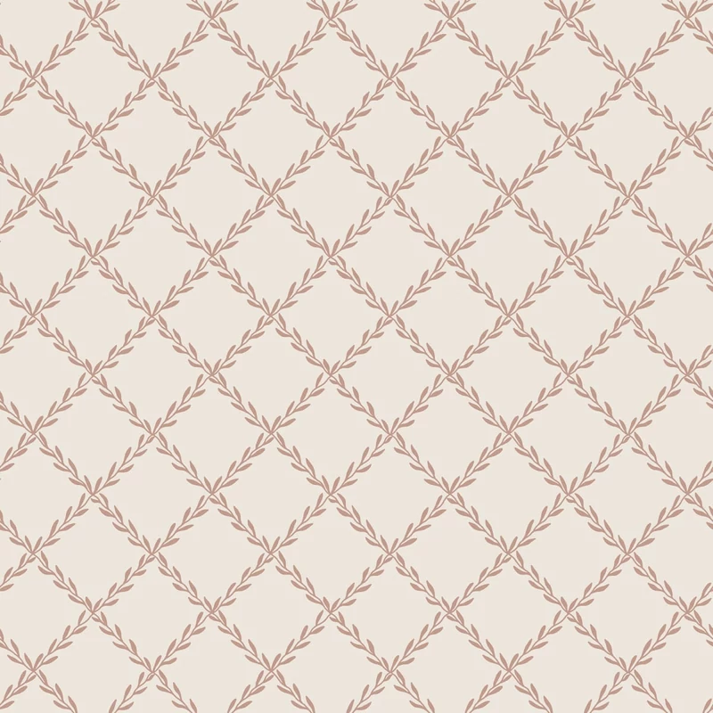 Sandberg Klasszikus rácsmintás terrakotta vlies tapéta Trellis Terracotta 53 cm X 10 m