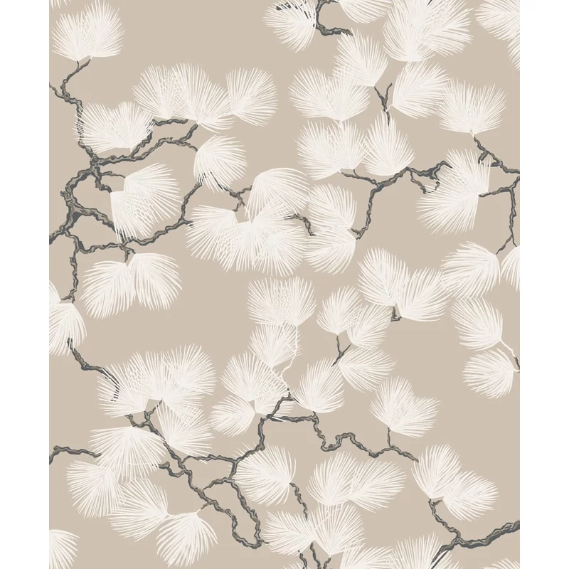 Sandberg Fenyő mintás modern bézs vlies tapéta Pine Beige 53 cm X 10 m