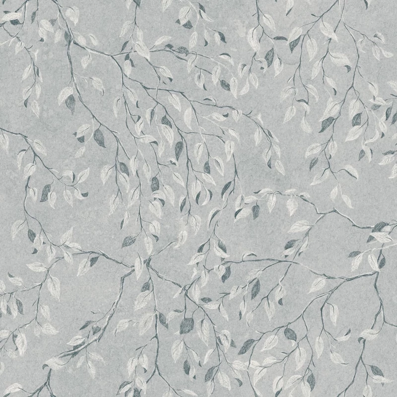 Sandberg Levélmintás kék vlies tapéta Lise Misty Blue 53 cm X 10 m