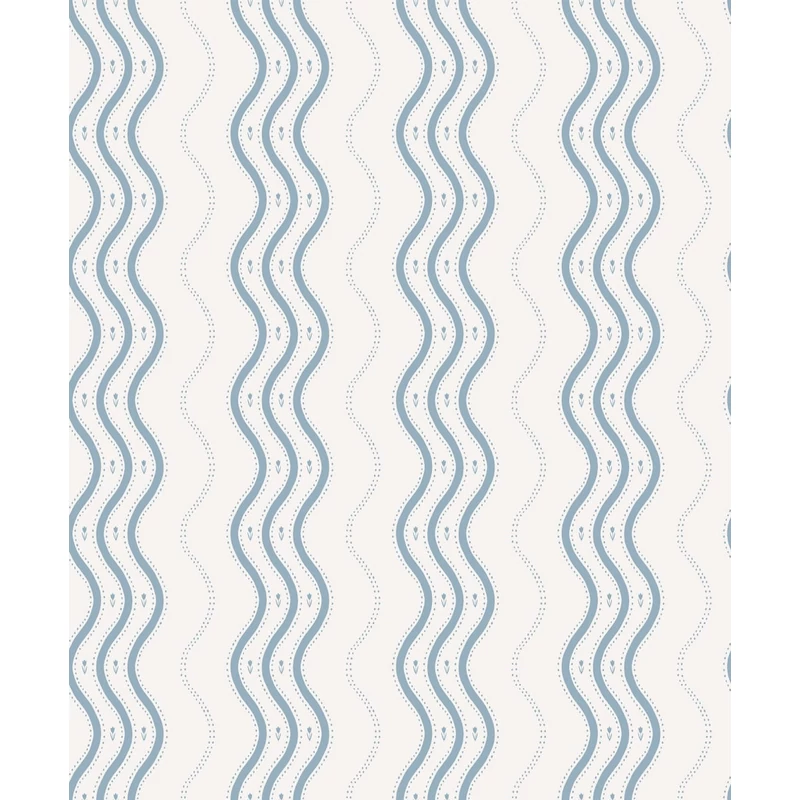 Sandberg Hullámos kék vlies tapéta Ben Light Blue 53 cm X 10 m