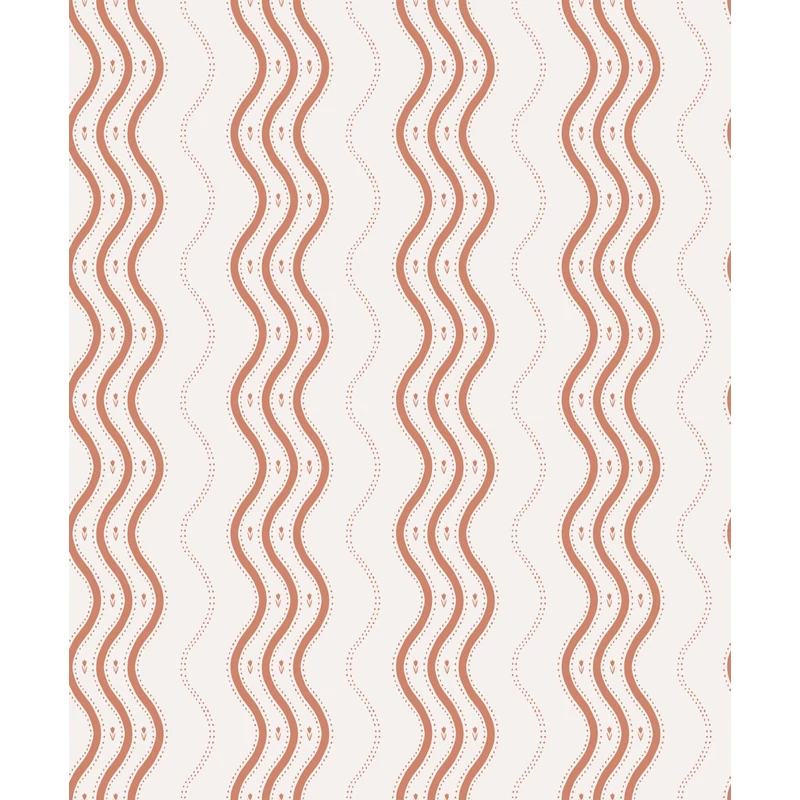 Sandberg Hullámos piros vlies tapéta Ben Red 53 cm X 10 m