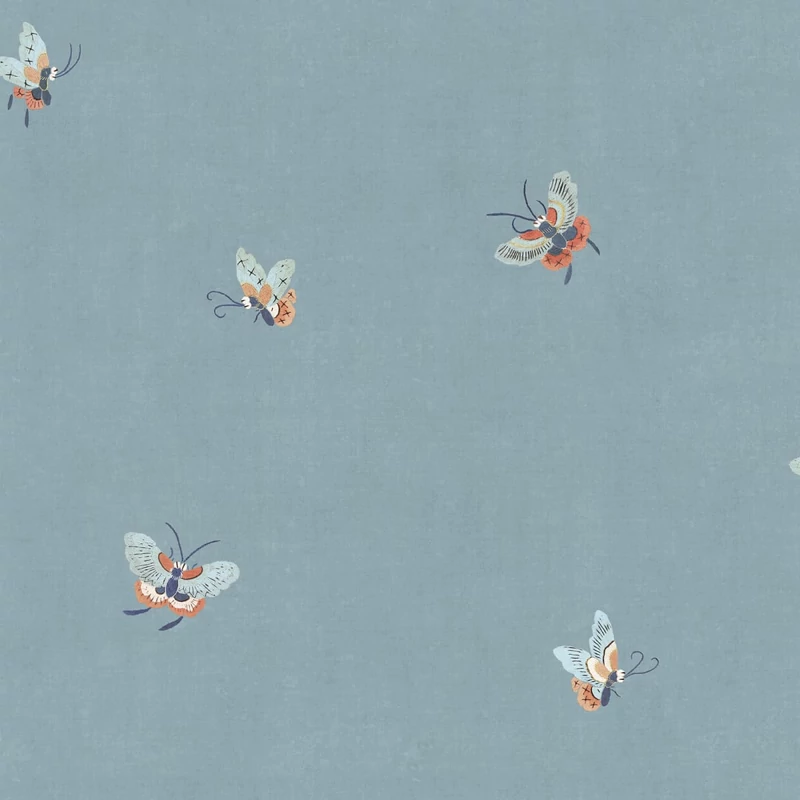 Sandberg Lepke mintás kék vlies tapéta Butterflies Misty Blue 53 cm X 10 m