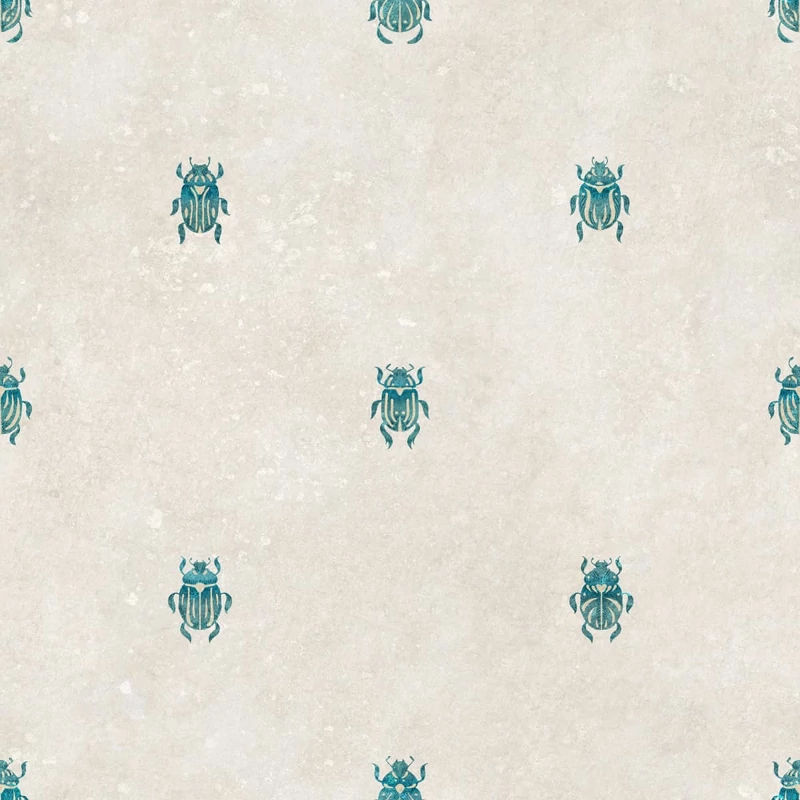 Sandberg Szkarabeusz mintás kék vlies tapéta Audrey Blue 53 cm X 10 m