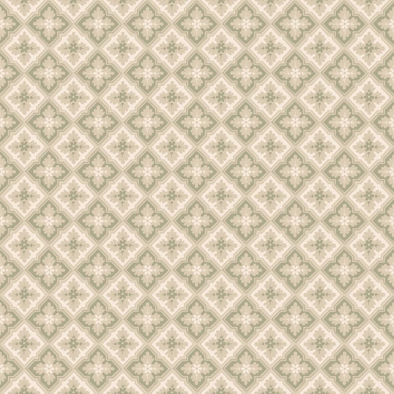 Sandberg Klasszikus rácsos zöld vlies tapéta Edvin Green 53 cm X 10 m