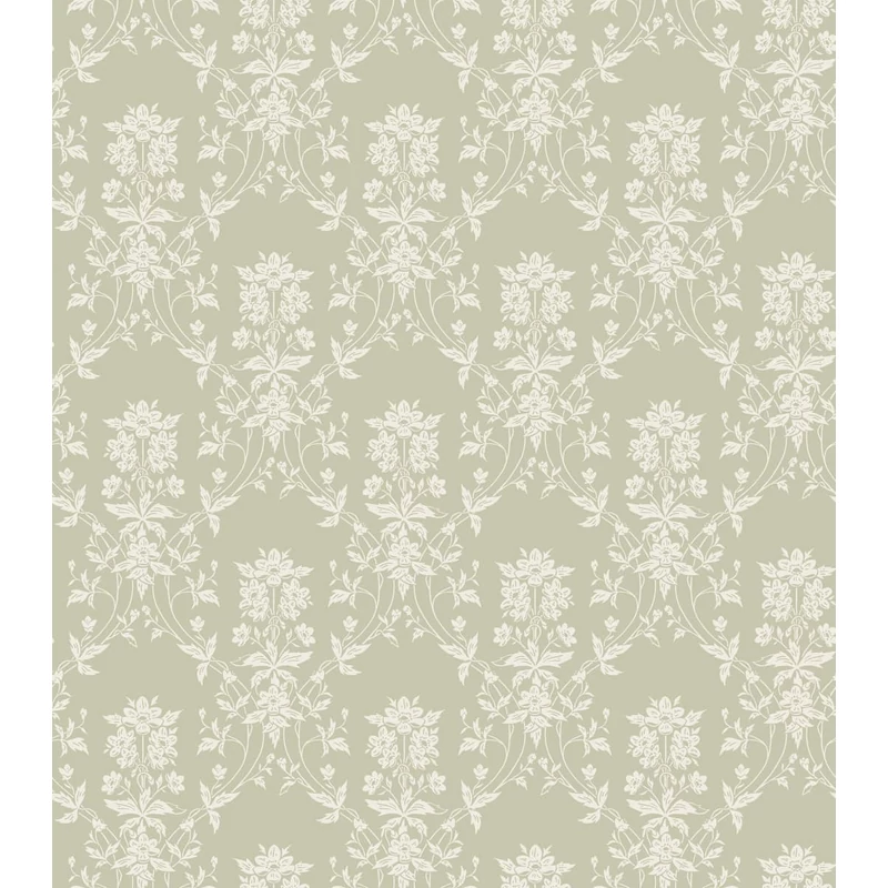 Sandberg Klasszikus rózsacsokros zöld vlies tapéta Alva Spring Green 53 cm X 10 m