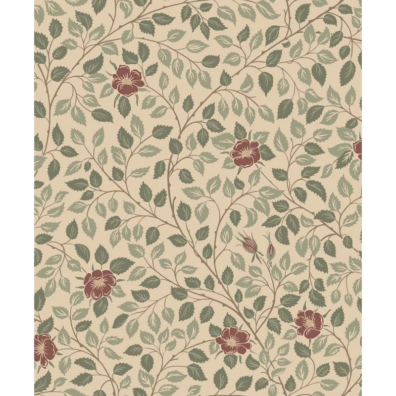 Sandberg Romantikus futórózsa mintás bordó vlies tapéta Solliden Burgundy 53 cm X 10 m