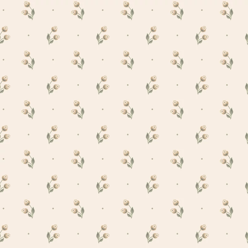 Sandberg Apró virágos skandináv bézs vlies tapéta Siv Oat 53 cm X 10 m