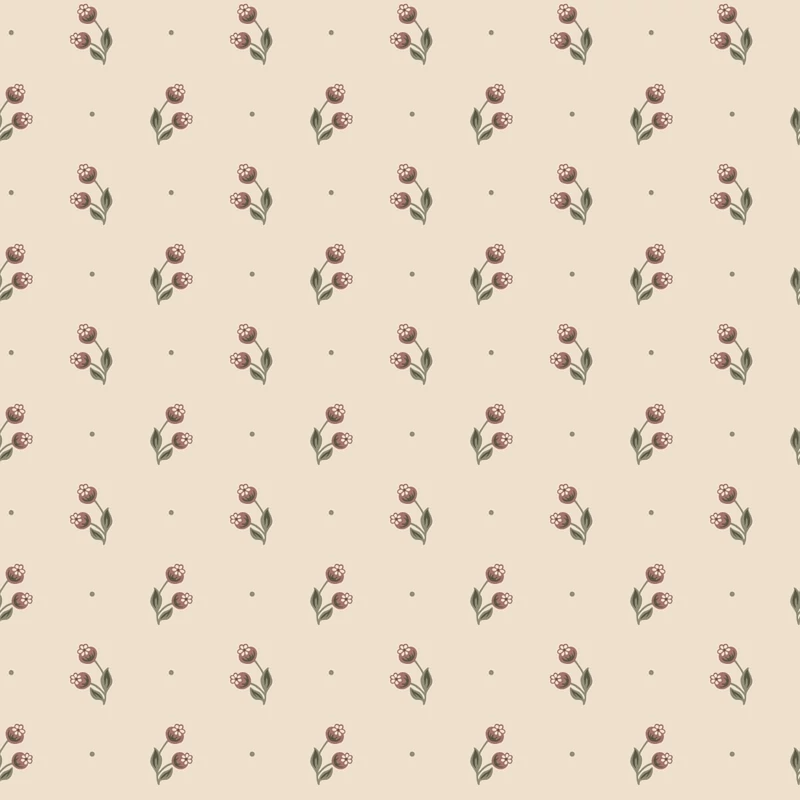 Sandberg Apró virágos skandináv bordó vlies tapéta Siv Burgundy 53 cm X 10 m