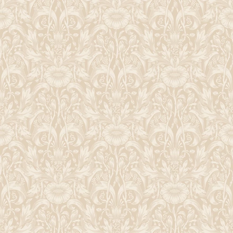 Sandberg Klasszikus virágmintás bézs vlies tapéta Emil Beige 53 cm X 10 m