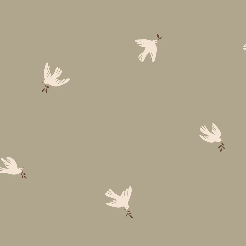 Sandberg Galamb mintás skandináv oliva zöld vlies tapéta Frida Olive Green 53 cm X 10 m