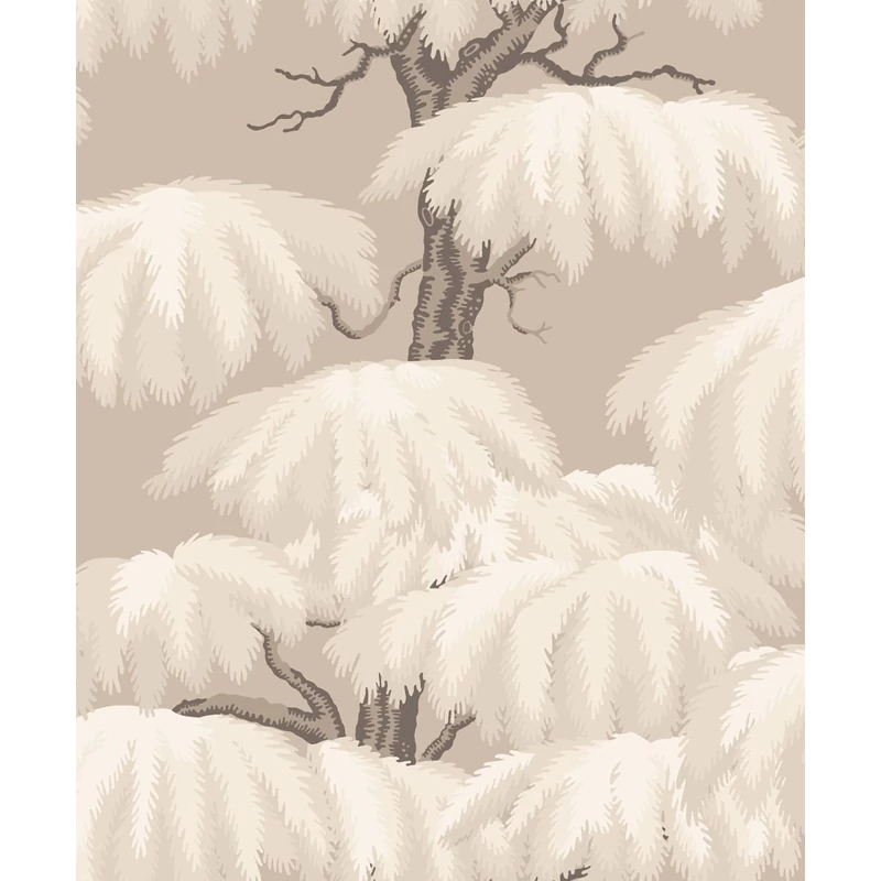 Sandberg Elegáns cédrusfás bézs vlies tapéta Alba Beige 53 cm X 10 m