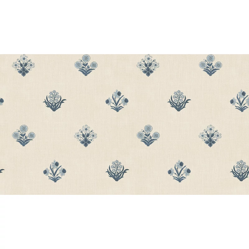 Sandberg Apró virágos kék vlies tapéta Amy Blue 53 cm X 10 m