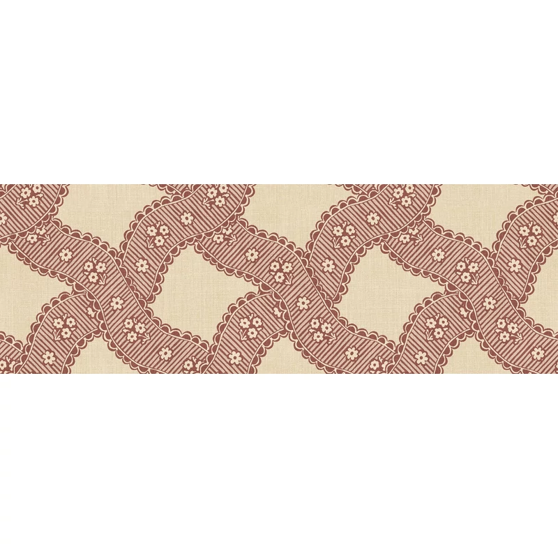 Sandberg Szövet hatású rács mintás piros vlies tapéta Annie Red 53 cm X 10 m