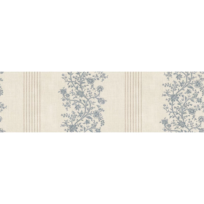 Sandberg Virágfüzéres vintage csíkos kék vlies tapéta Natalie Blue 53 cm X 10 m
