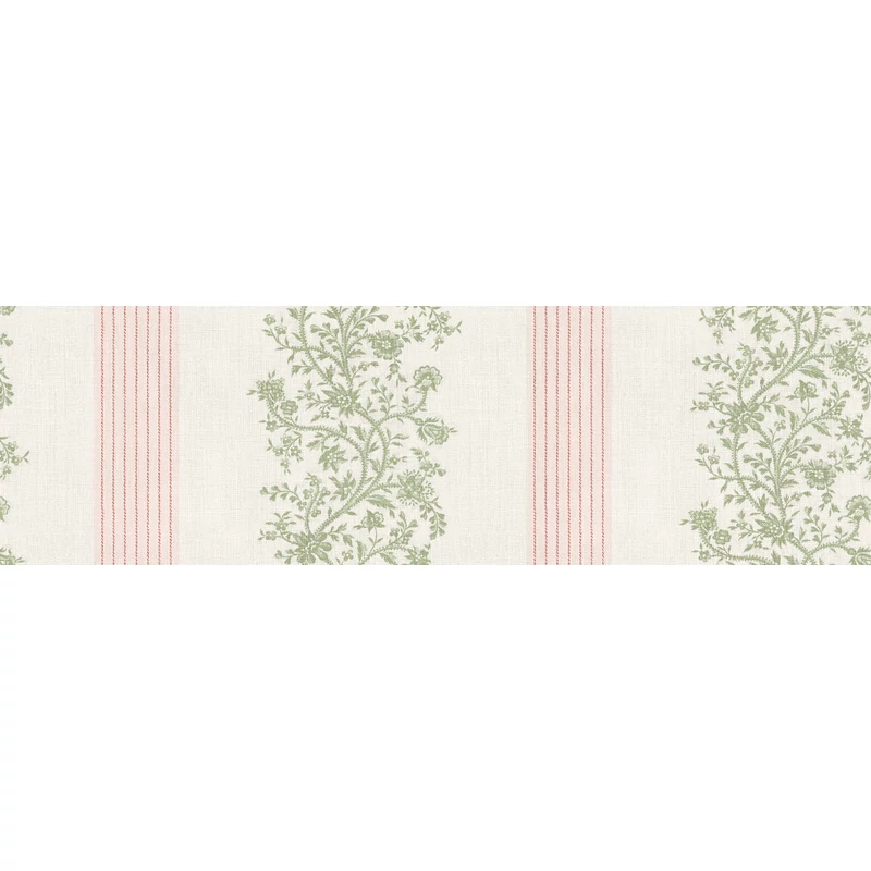 Sandberg Virágfüzéres vintage csíkos rózsaszín vlies tapéta Natalie Pink 53 cm X 10 m