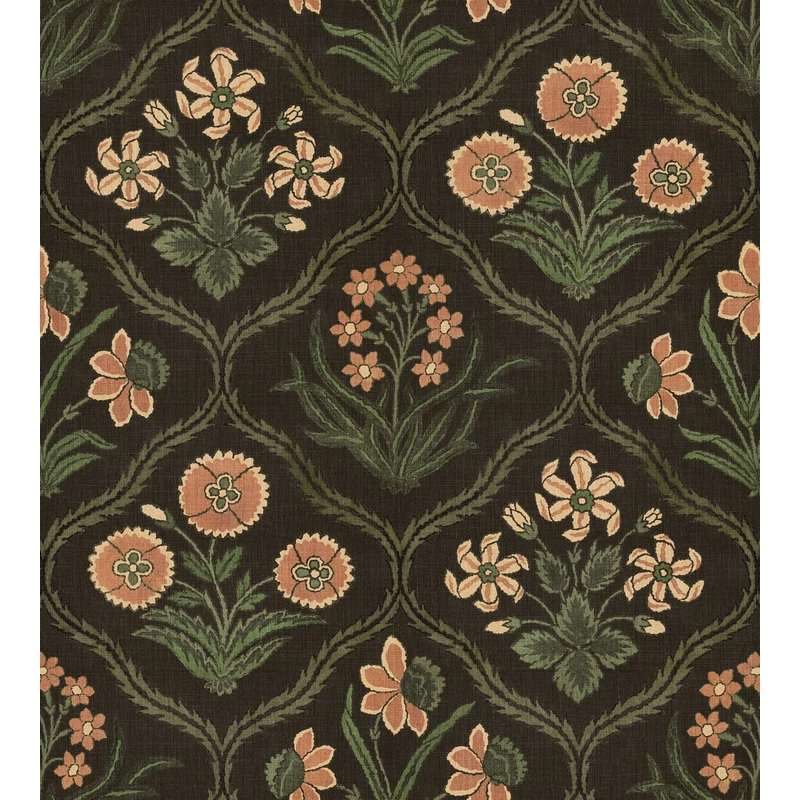 Sandberg Skandináv botanikai mintás fekete vlies tapéta Rosa Charcoal 50 cm X 10 m