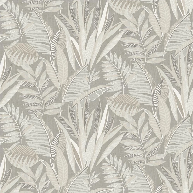 Sketchtwenty3 Trópusi leveles szürke vlies tapéta Garda Stone 53 cm X 10 m