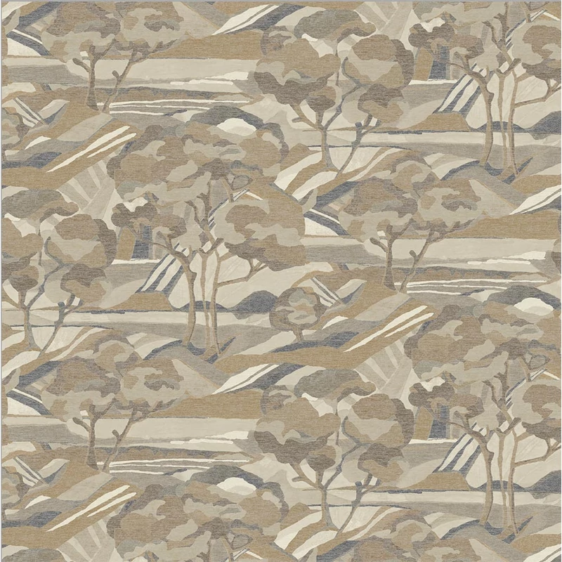 Sketchtwenty3 Mediterrán fákat ábrázoló barna vlies tapéta Mount Etna Sanstone 53 cm X 10 m