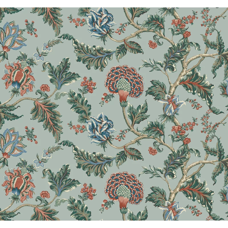 York Virág mintás elegáns zöld vlies tapéta Monroe Teal 137,16 cm X 8,22 m