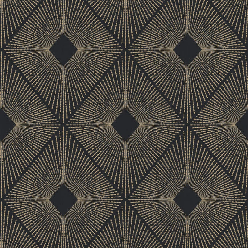 York Elegáns geometrikus fekere-arany vlies tapéta Harlowe Black/Gold 52,83 cm X 10 m