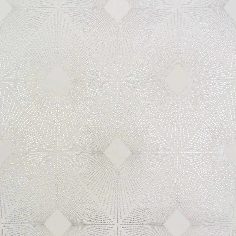 York Elegáns geometrikus fehér-ezüst vlies tapéta Harlowe White/Silver 52,83 cm X 10 m