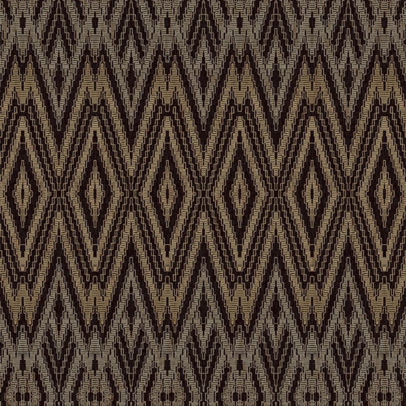 York Ikat mintás fekete-arany vlies tapéta Diamond Marquise Black 68,58 cm X 8,22 m