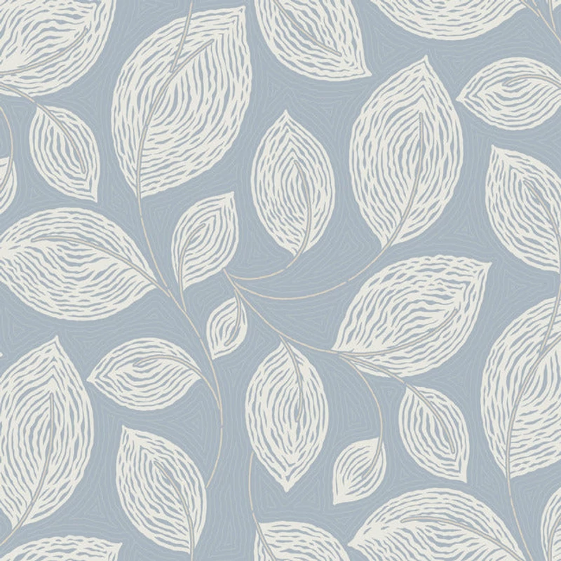 York Levélmintás kék vlies tapéta Contoured Leaves Indigo Blue 68,58 cm X 8,22 m