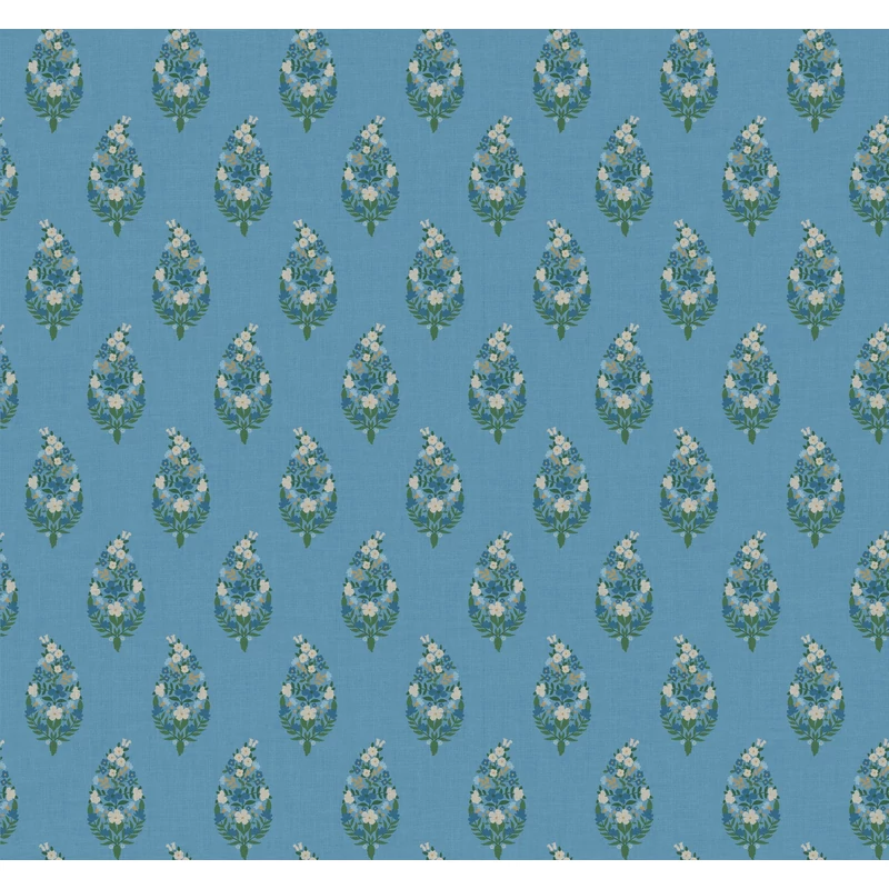 York Virágos kasmír mintás kék vlies tapéta Paisley Blue 68,58 cm X 8,22 m