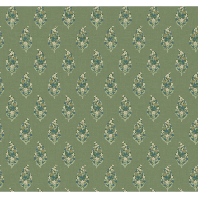 York Virágos kasmír mintás zöld vlies tapéta Paisley Green 68,58 cm X 8,22 m