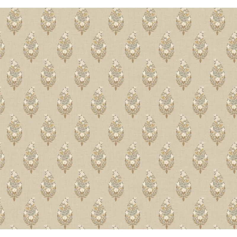 York Virágos kasmír mintás bézs vlies tapéta Paisley Linen 68,58 cm X 8,22 m