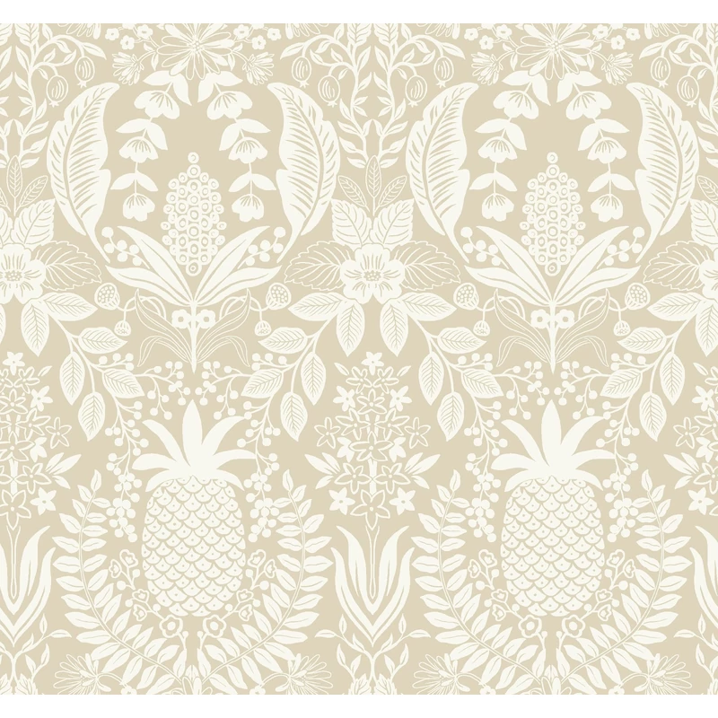 York Ananászos damaszk mintás bézs vlies tapéta Pineapple Damask Linen 68,58 cm X 8,22 m