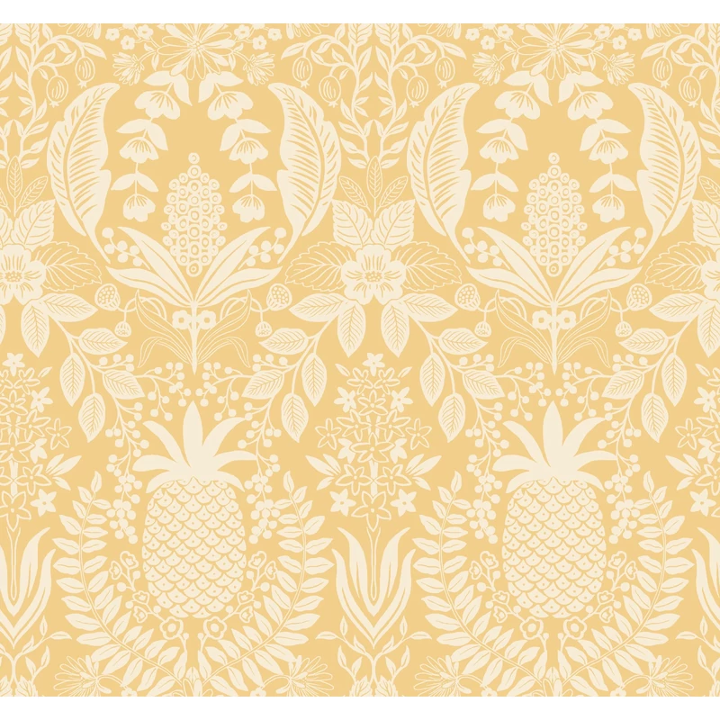 York Ananászos damaszk mintás sárga vlies tapéta Pineapple Damask Yellow 68,58 cm X 8,22 m
