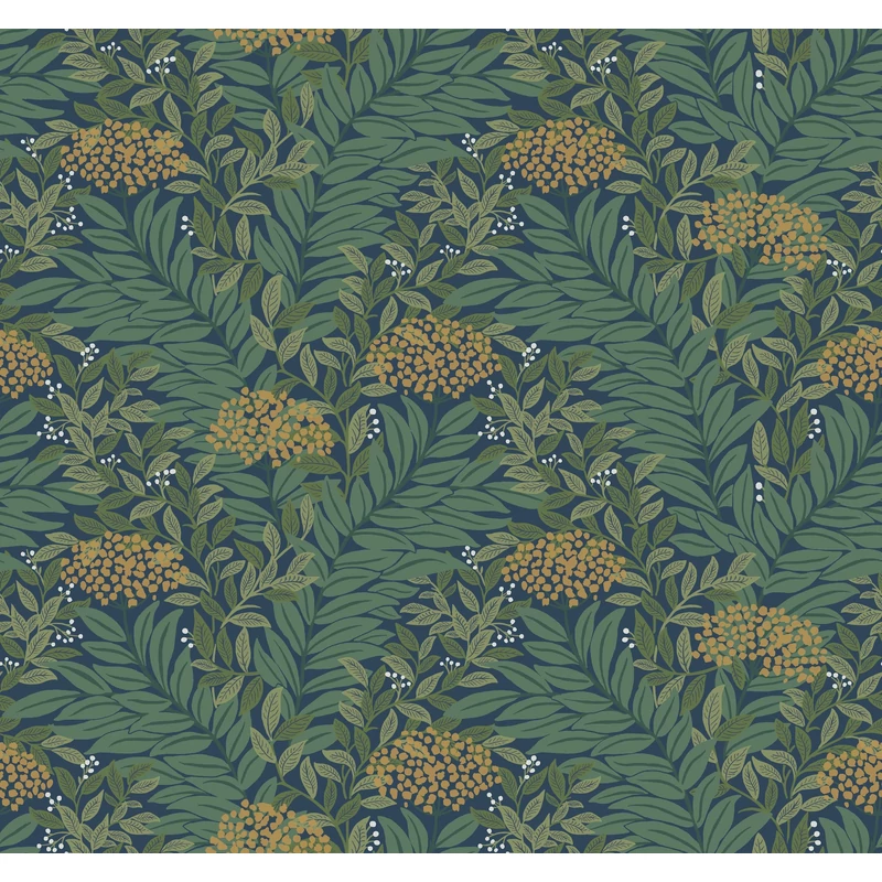 York Virágmintás kék-zöld vlies tapéta Highgrove tapéta Navy 68,58 cm X 8,22 m