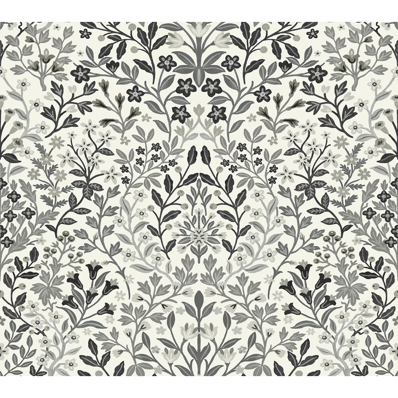 York Vadvirágos fekete-fehér vlies tapéta Garden Terrace Black/White 68,58 cm X 8,23 m