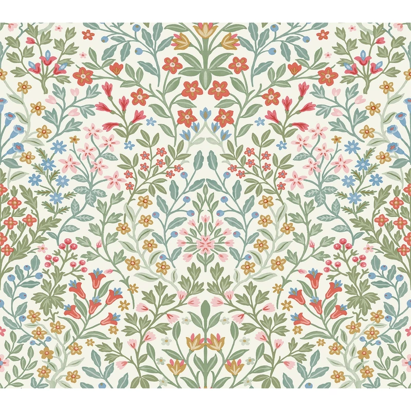 York Vadvirágos színes vlies tapéta Garden Terrace Multi 68,58 cm X 8,23 m