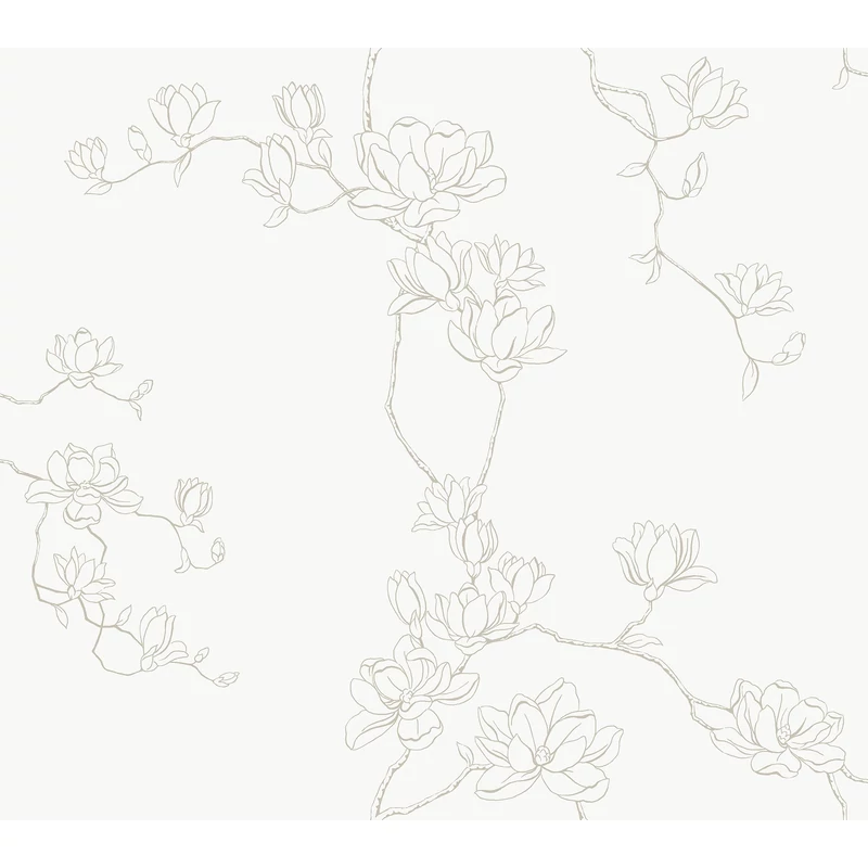 York Magnóliák sziluettje bézs-fehér vlies tapéta Magnolia Branches Beige 68,58 cm X 8,22 m